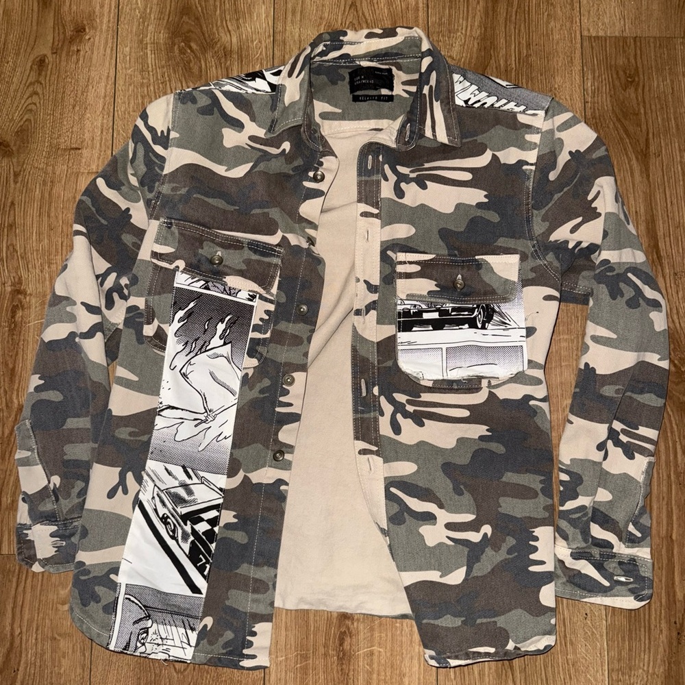 Zara Camouflage and Graphic Men's Shirt Jacket